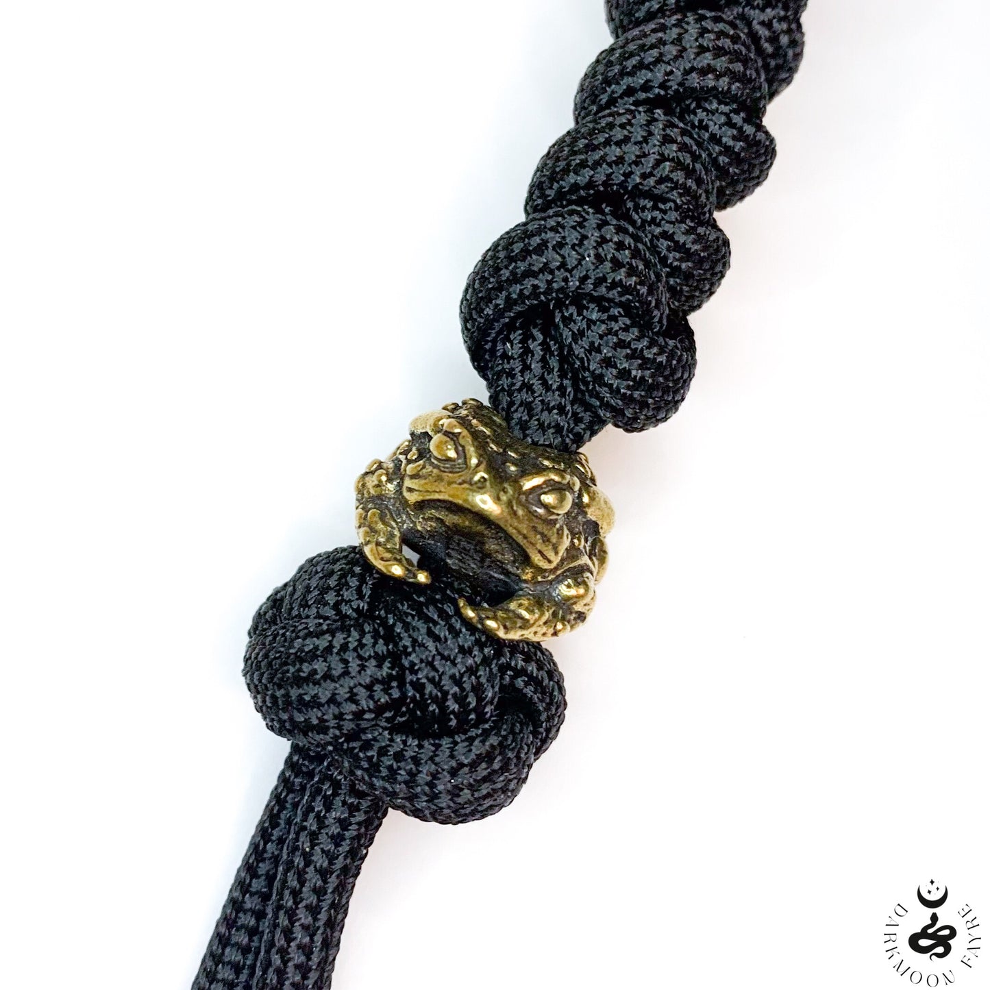 Japanese Netsuke Style Toad Keyring In Antiqued Bronze, can also be used as a zipper pull, knife lanyard, bag or boot charm - Darkmoon Fayre