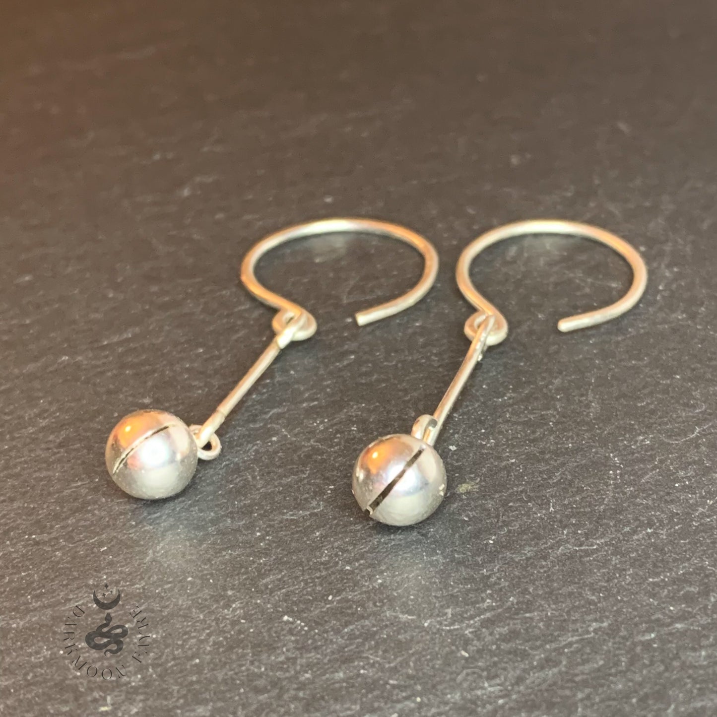 Jingle Witch Bell Earrings With Hand Forged Hoops And Bars In All 925 Sterling Silver - Darkmoon Fayre