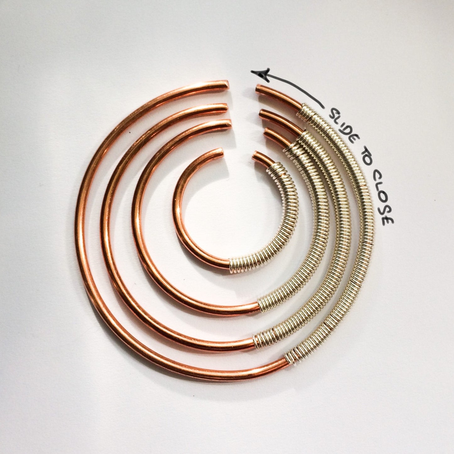 Tribal Hoops. Solid 925 Sterling Silver Coils. Solid 2mm/12 gauge Bare Copper. Choice of 4 Sizes - Darkmoon Fayre