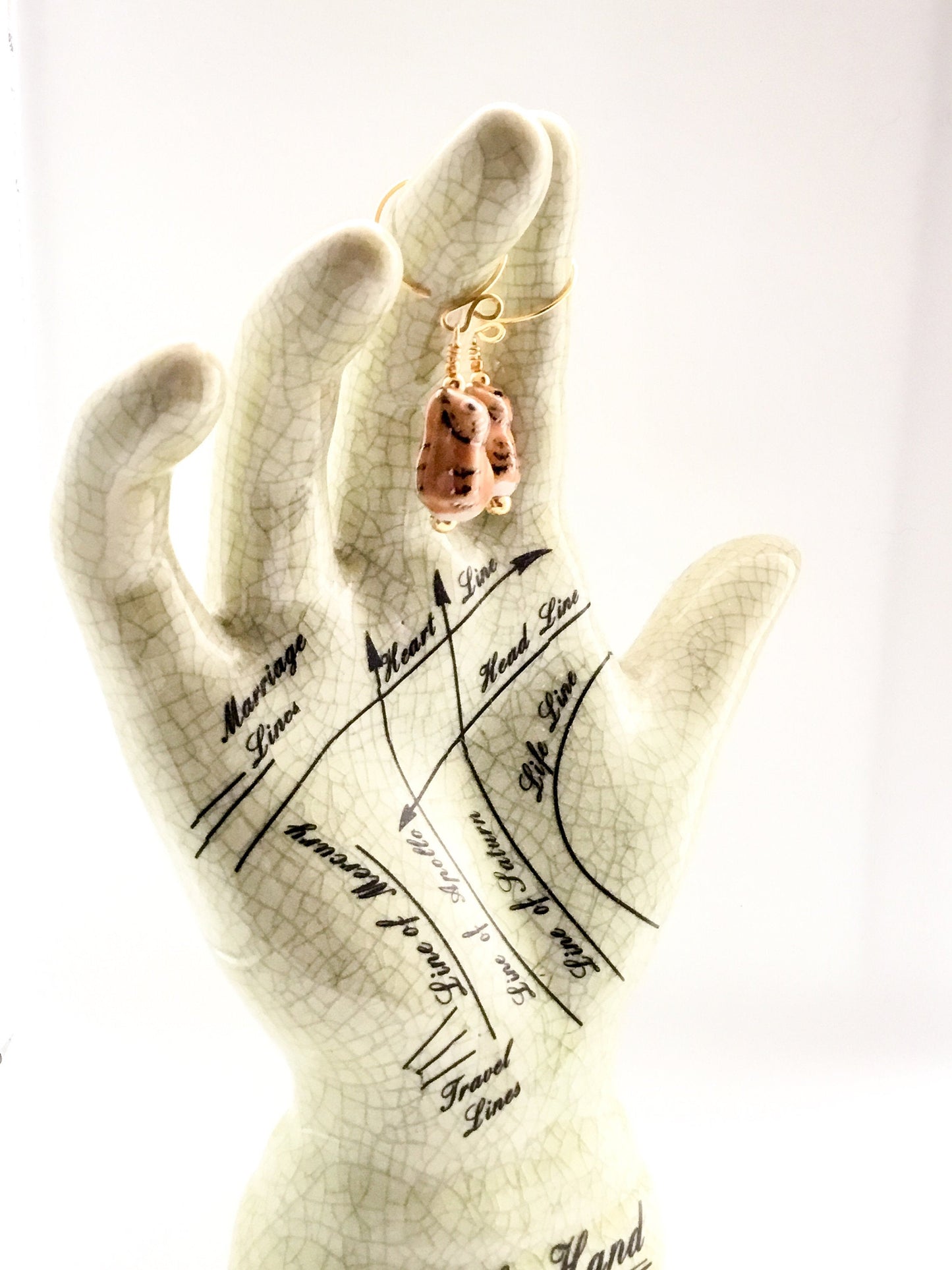 Ginger Tabby Cat Ceramic Earrings. Gold Plated Hand Forged Ear-Wires. Niobium Ear-wire Option - Darkmoon Fayre