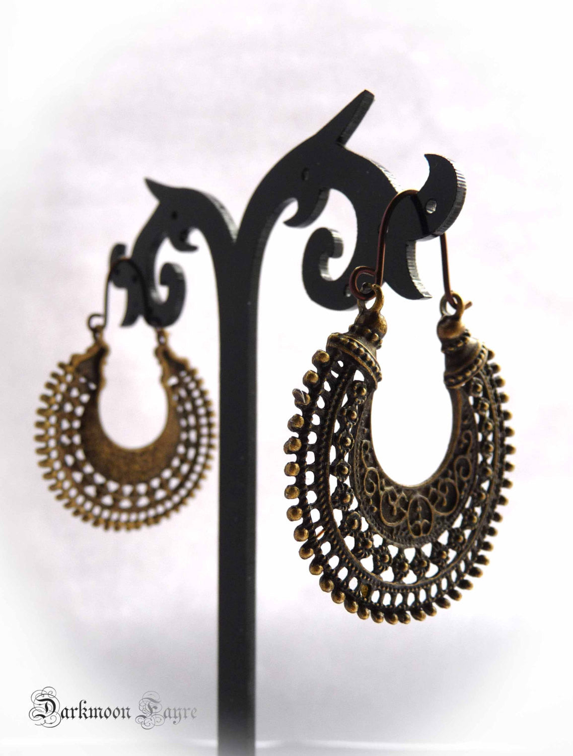 Niobe Tribal Bohemian Hoops. Hypo-Allergenic Niobium Ear-Wires. Antiqued Bronze. Gypsy Earrings - Darkmoon Fayre