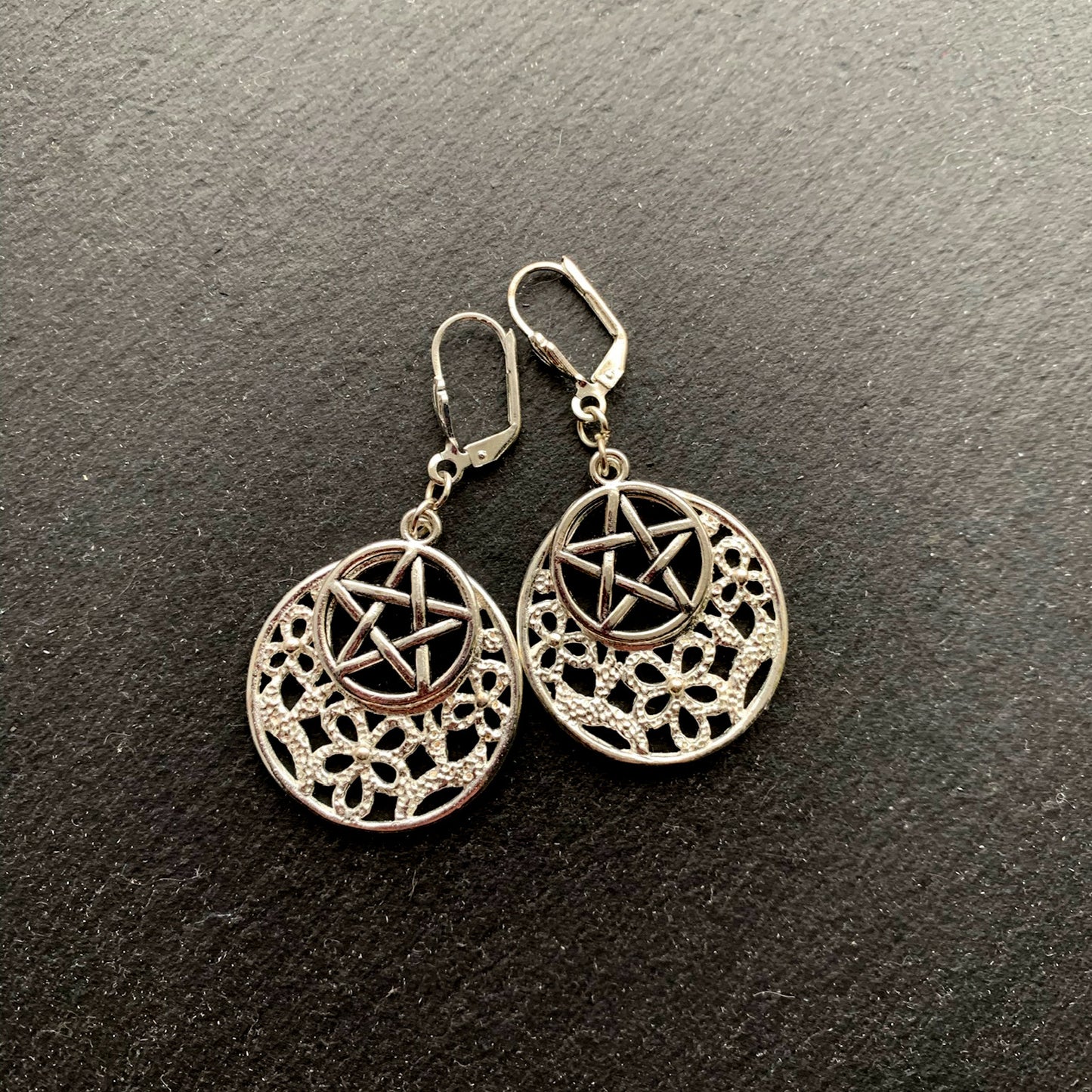 Floral Artemis Goddess Luna Earrings. 925 Sterling & Titanium Ear-wire Options. - Darkmoon Fayre