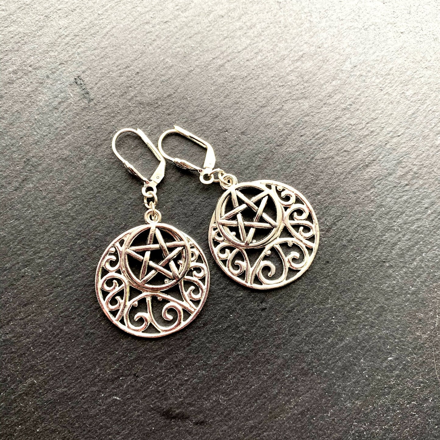 Celtic Swirl Artemis Goddess Luna Earrings. 925 Sterling or Titanium Ear-wire Options. - Darkmoon Fayre