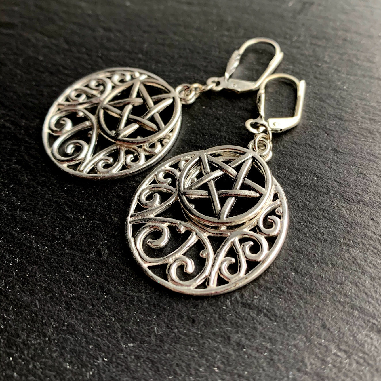 Celtic Swirl Artemis Goddess Luna Earrings. 925 Sterling or Titanium Ear-wire Options. - Darkmoon Fayre
