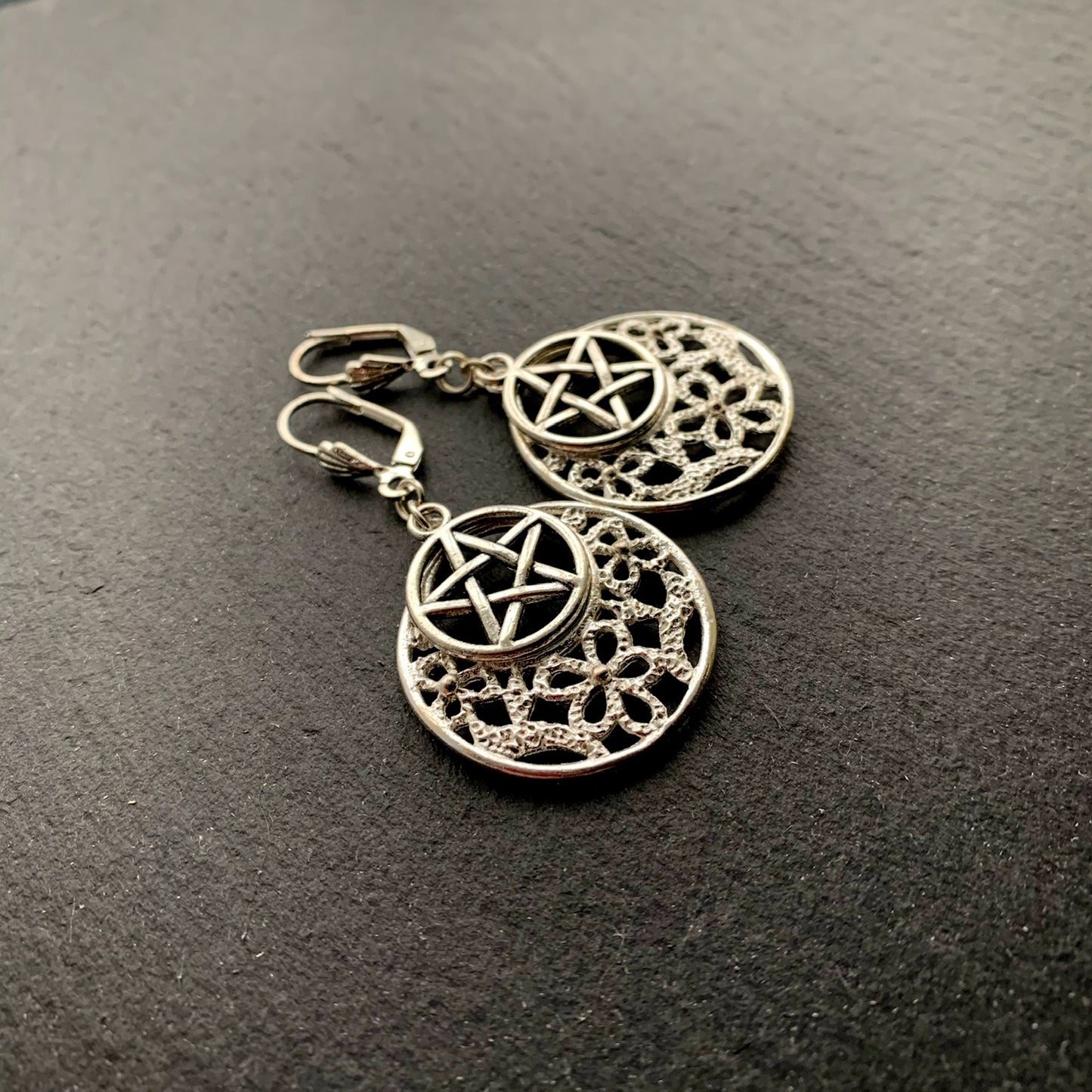 Floral Artemis Goddess Luna Earrings. 925 Sterling & Titanium Ear-wire Options. - Darkmoon Fayre
