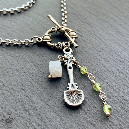 Absinthe Ritual Green Fairy Necklace With Peridot And Quartz "sugar cubes" In Silver - Darkmoon Fayre
