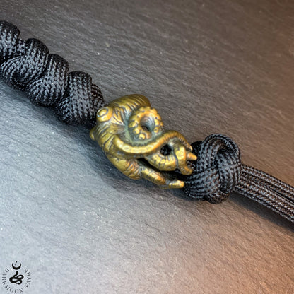 Japanese Netsuke Style Octopus Keyring In Antiqued Bronze, can also be used as a zipper pull, knife lanyard, bag or boot charm - Darkmoon Fayre