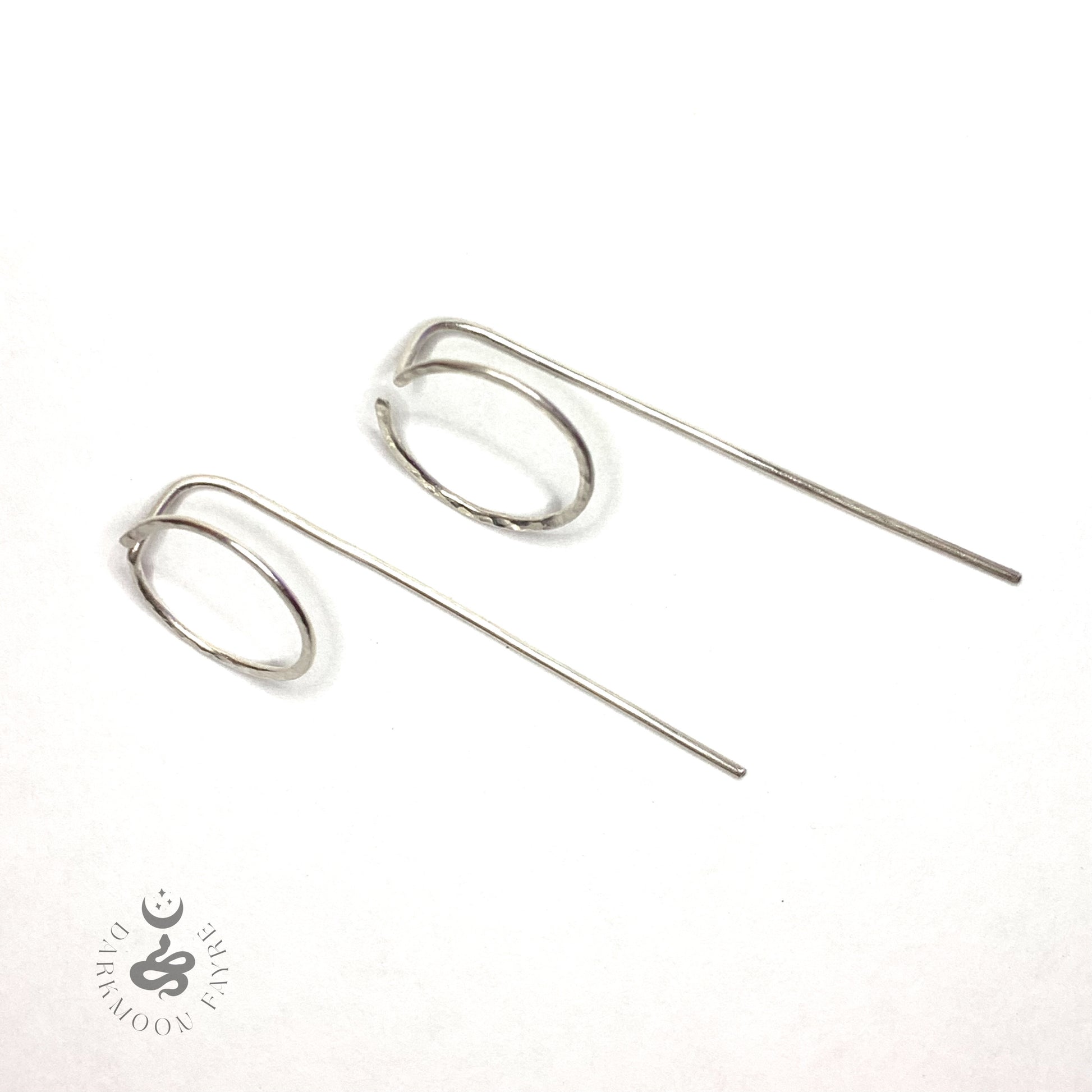 Hammer Textured Hand Forged Open Circle Earrings In 925 Sterling Silver - Darkmoon Fayre