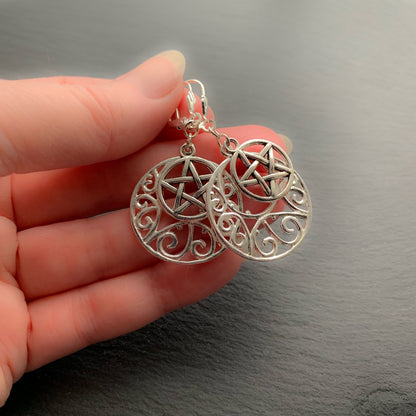 Celtic Swirl Artemis Goddess Luna Earrings. 925 Sterling or Titanium Ear-wire Options. - Darkmoon Fayre